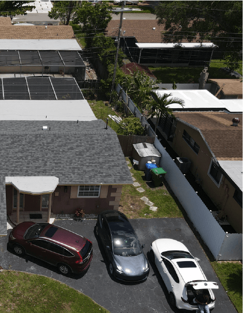 House parking lot roof far view